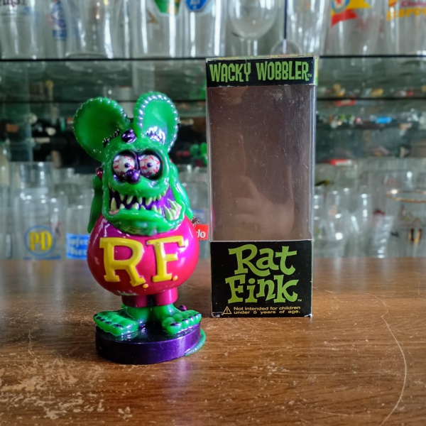 Rat Fink Wacky Wobbler com Caixa. Mede 17cm de altura.