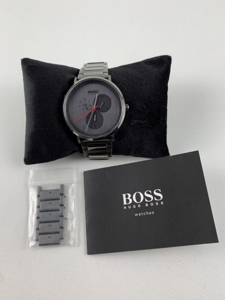Relógio quartz masculino, Hugo Boss, em aço inox Grafite, PPIM023