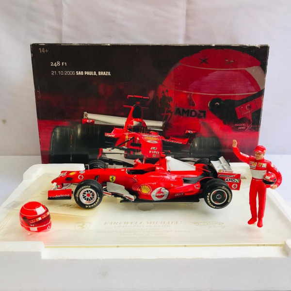 美品1/18 Ferrari 248 F1Michael Schumacher RARÍSSIMA, MICHAEL SCHUMACHER Edição Especial HOT WHEELS FERRARI